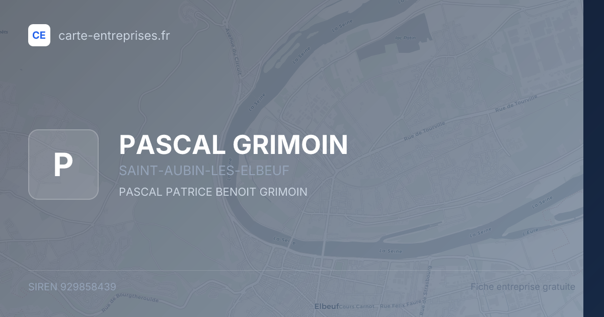 PASCAL GRIMOIN — 929858439 — fiche entreprise