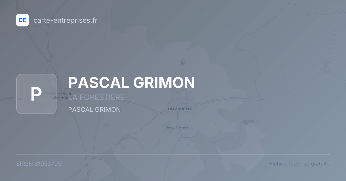 PASCAL GRIMON — 810537951 — fiche entreprise