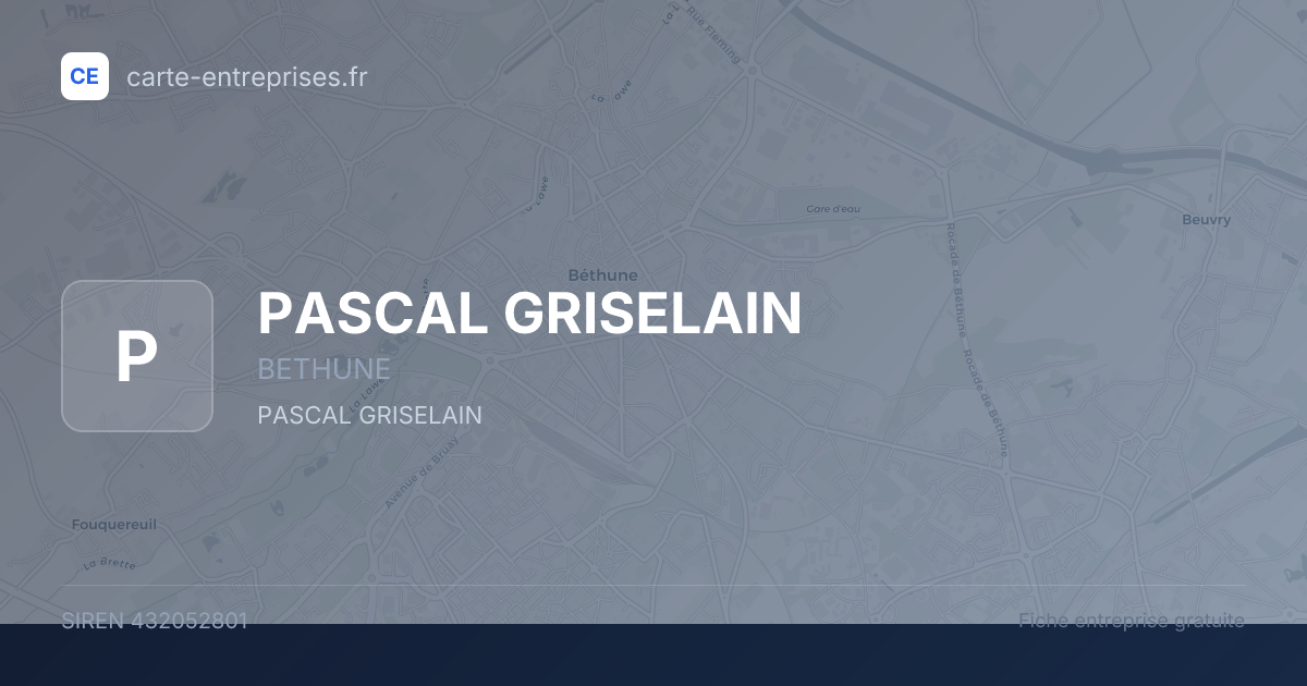 PASCAL GRISELAIN — 432052801 — fiche entreprise