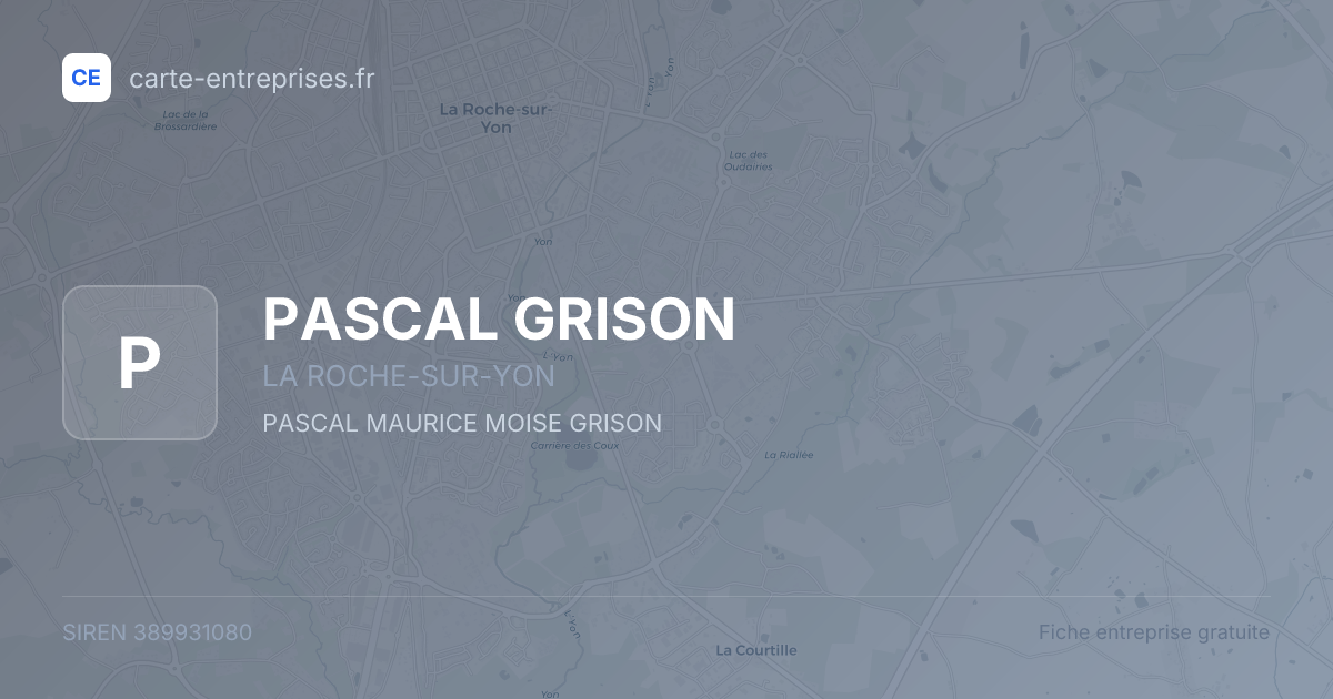 PASCAL GRISON — 389931080 — fiche entreprise