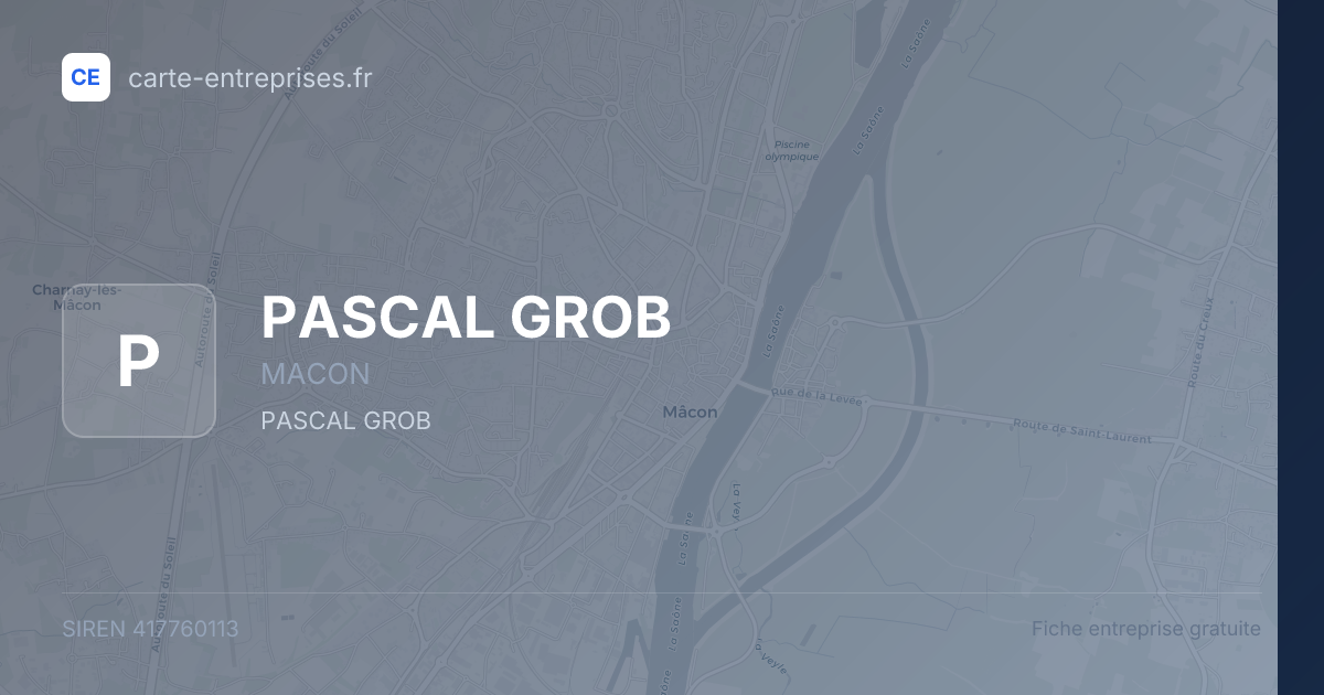 PASCAL GROB — 417760113 — fiche entreprise