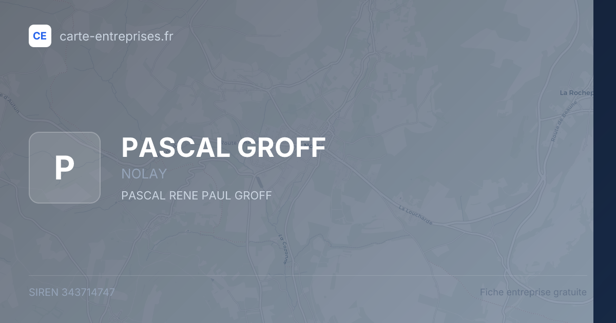 PASCAL GROFF — 343714747 — fiche entreprise