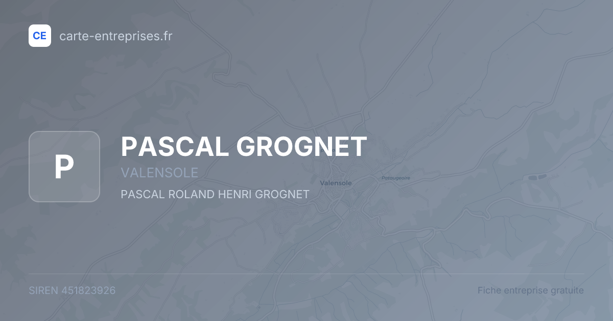 PASCAL GROGNET — 451823926 — fiche entreprise
