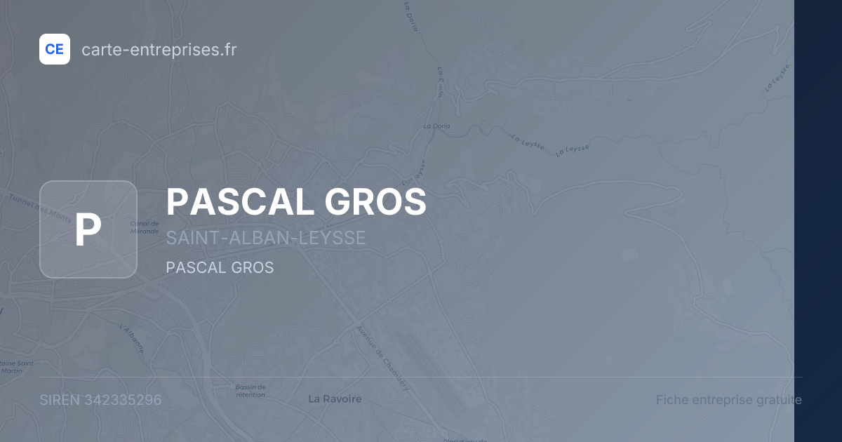 PASCAL GROS — 342335296 — fiche entreprise