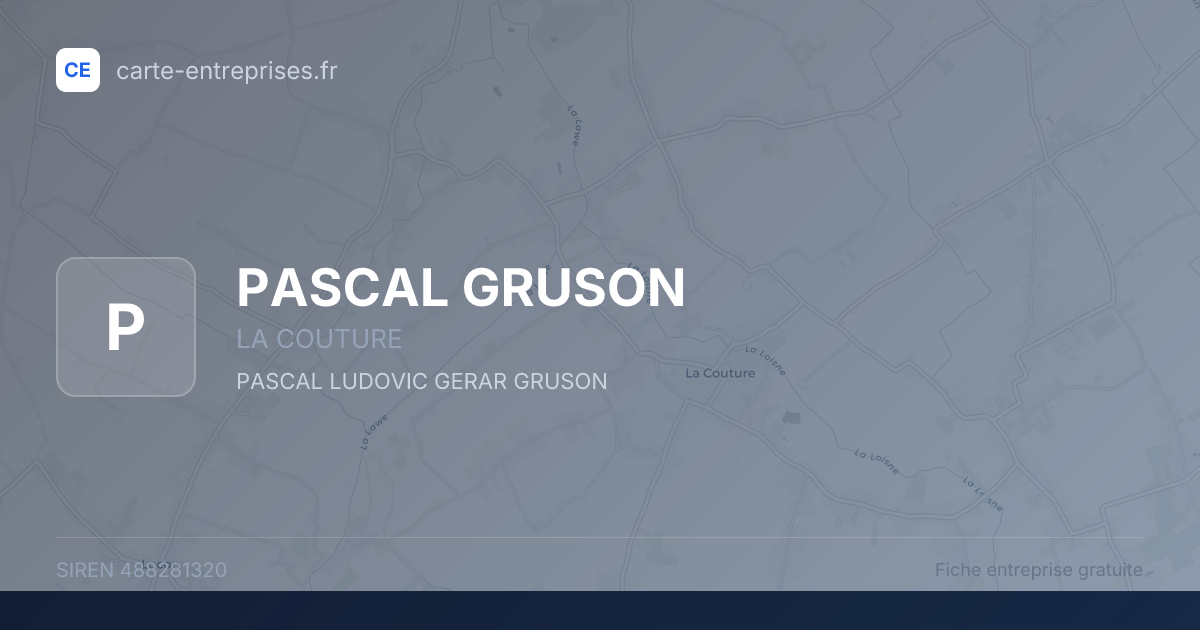 PASCAL GRUSON — 488281320 — fiche entreprise
