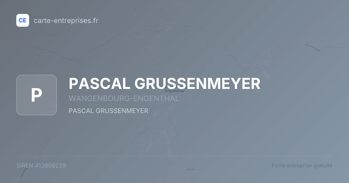PASCAL GRUSSENMEYER — 413809229 — fiche entreprise