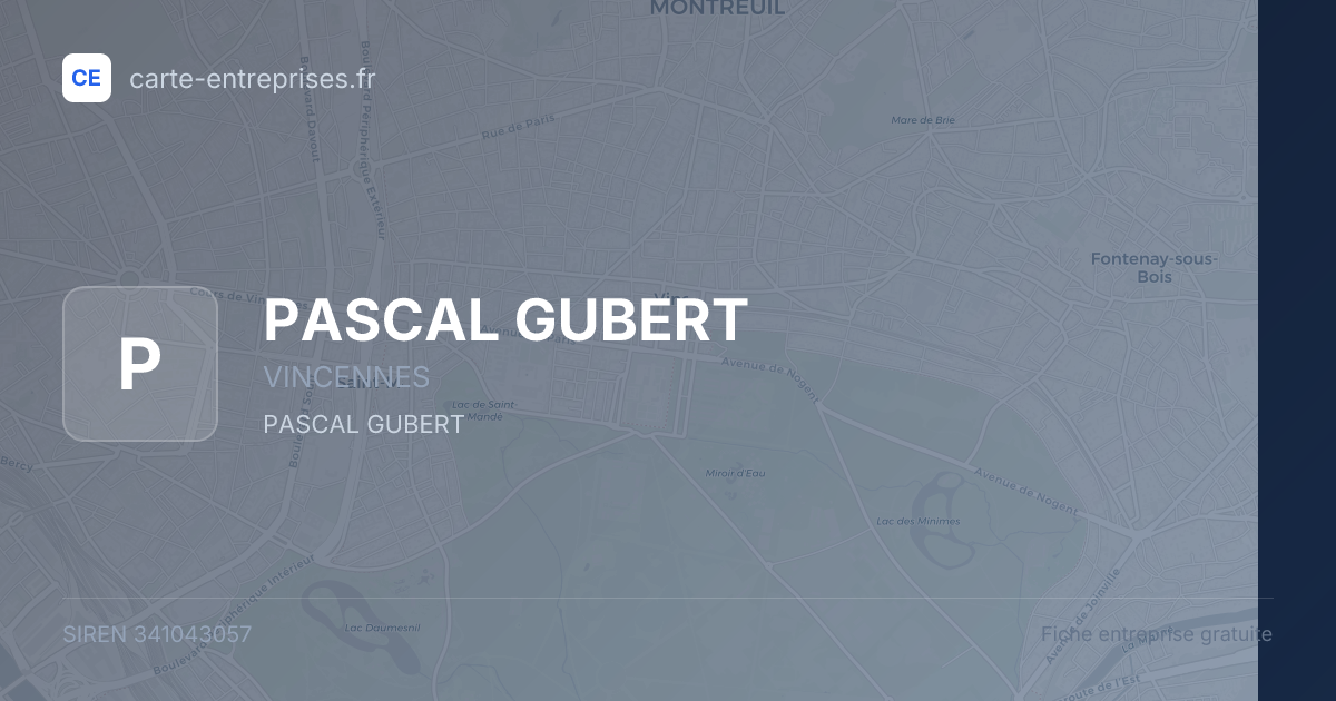 PASCAL GUBERT — 341043057 — fiche entreprise