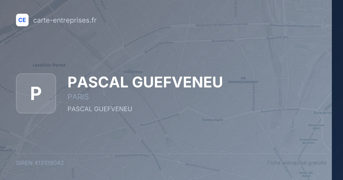 PASCAL GUEFVENEU — 413109042 — fiche entreprise