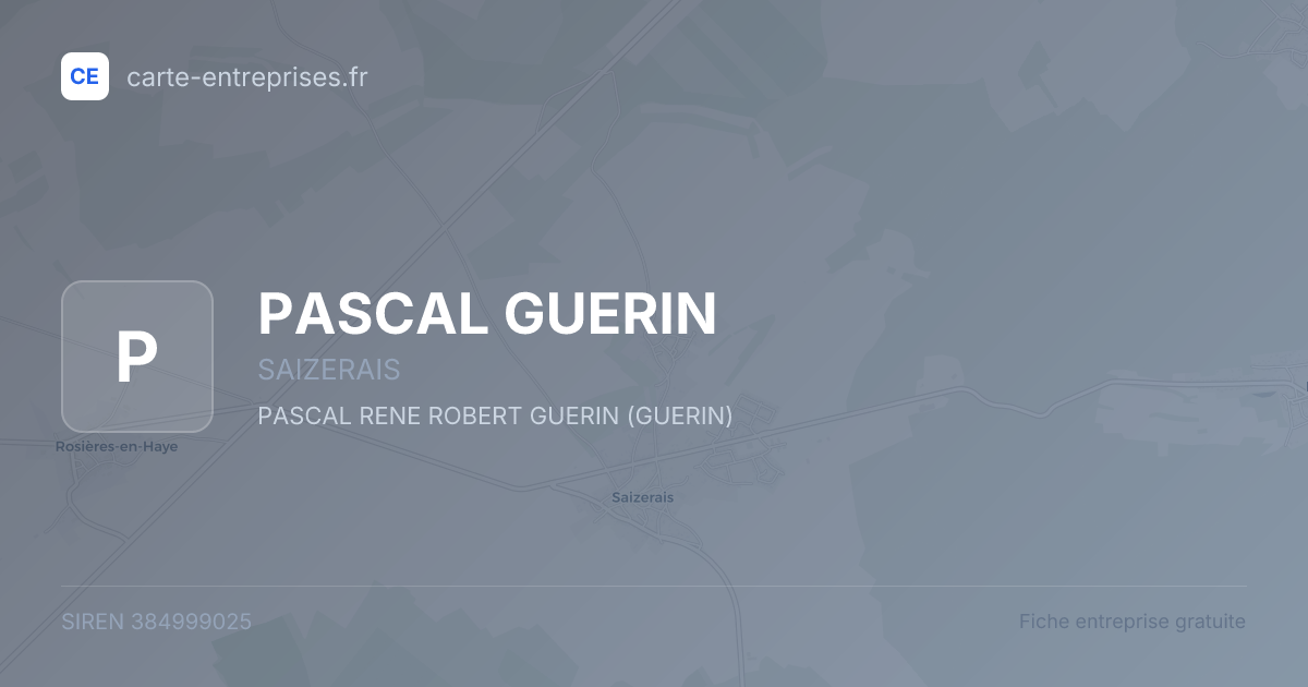 PASCAL GUERIN — 384999025 — fiche entreprise