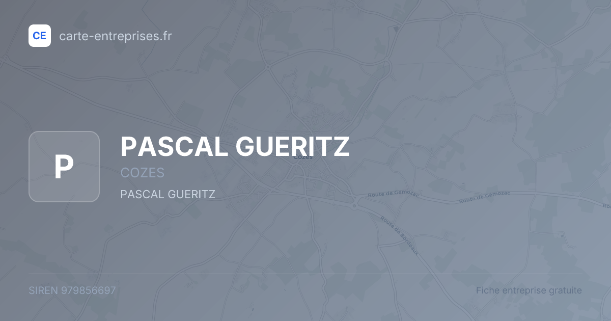 PASCAL GUERITZ — 979856697 — fiche entreprise