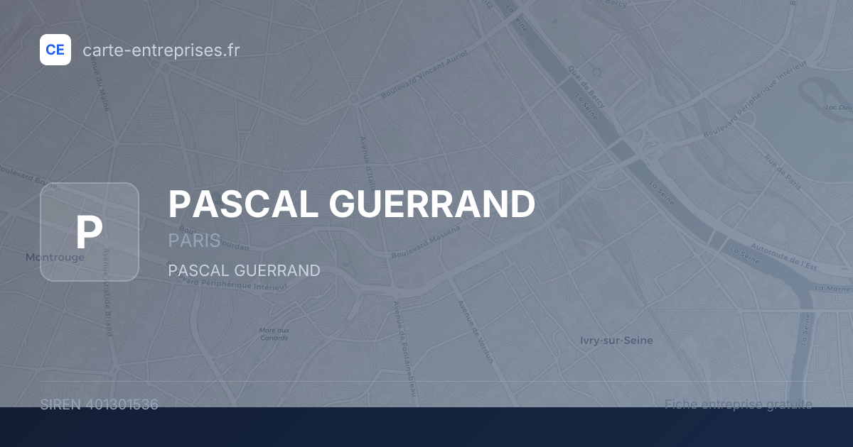PASCAL GUERRAND — 401301536 — fiche entreprise