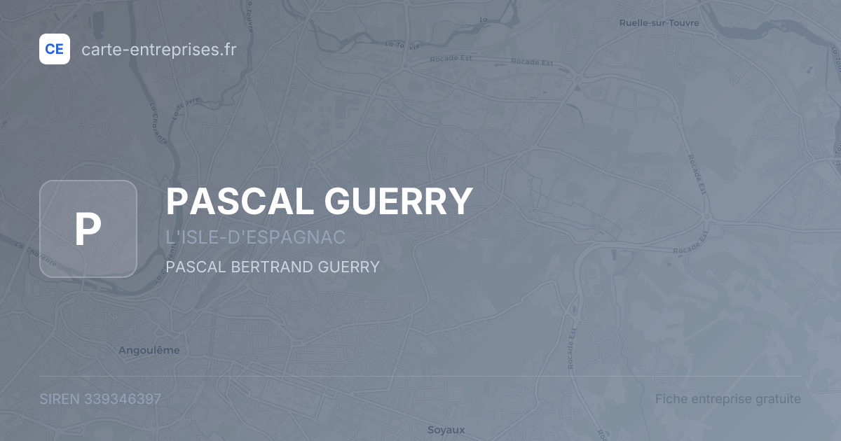 PASCAL GUERRY — 339346397 — fiche entreprise