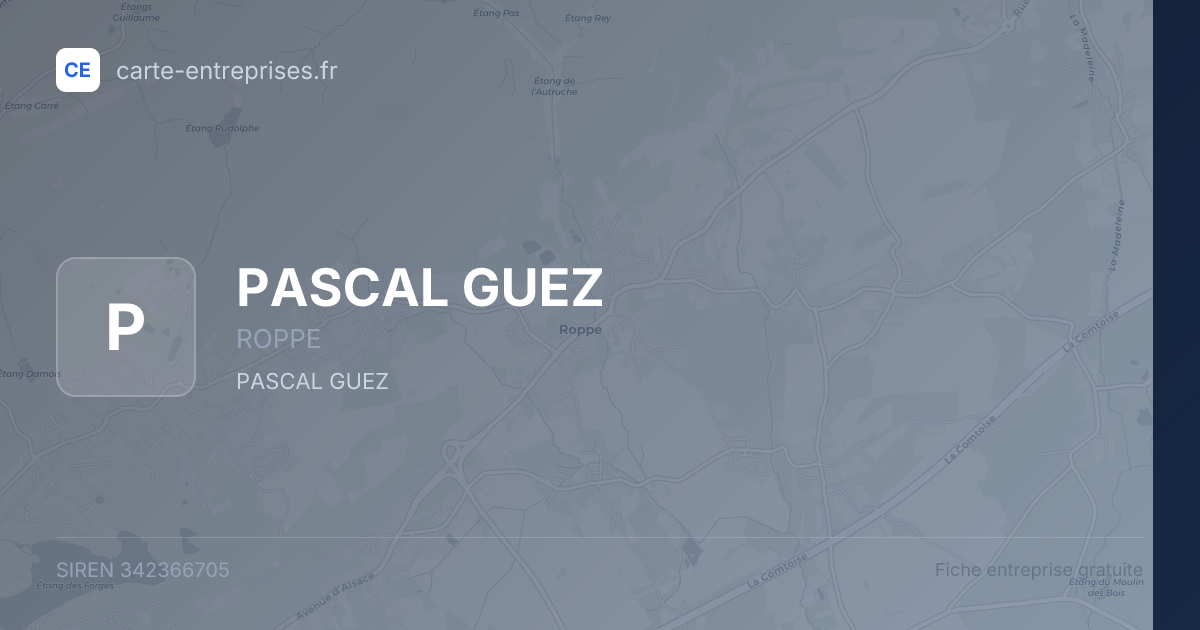 PASCAL GUEZ — 342366705 — fiche entreprise