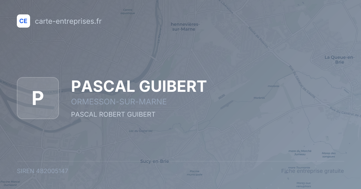 PASCAL GUIBERT — 482005147 — fiche entreprise