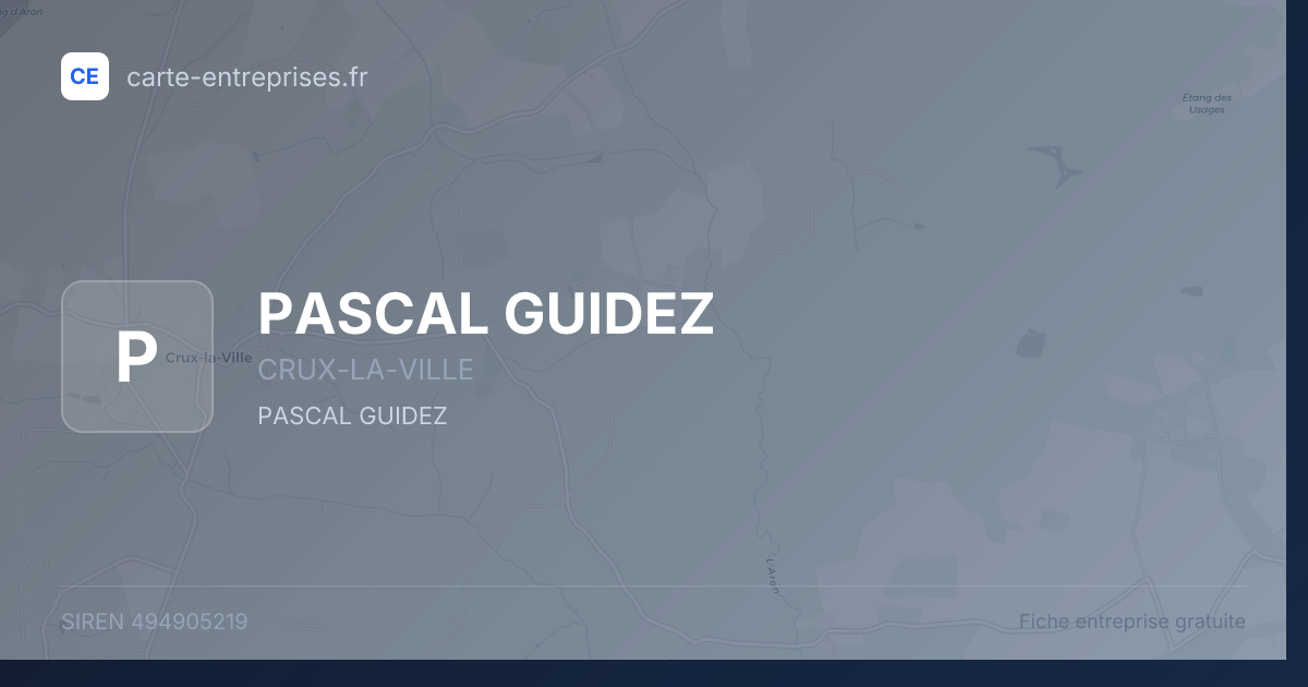 PASCAL GUIDEZ — 494905219 — fiche entreprise