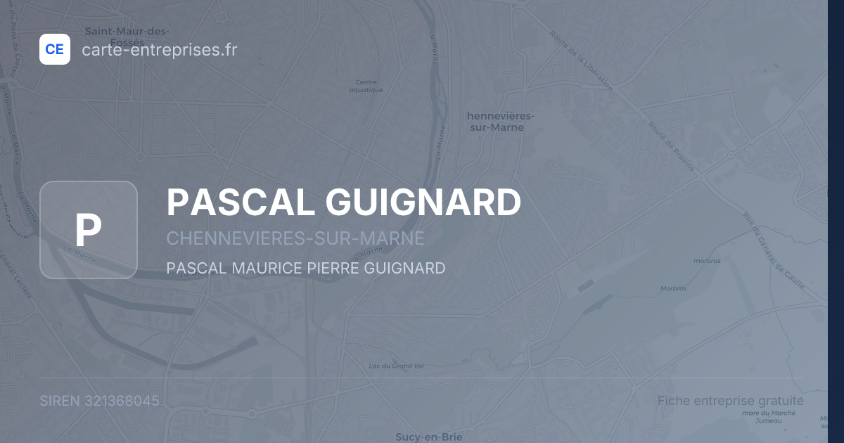 PASCAL GUIGNARD — 321368045 — fiche entreprise