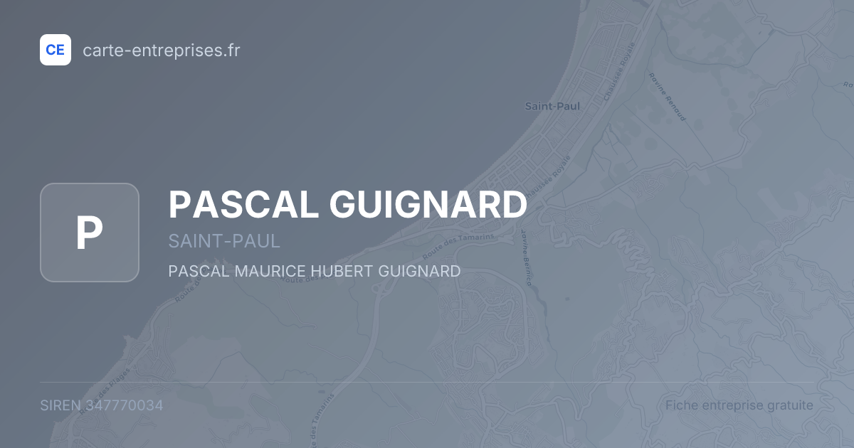 PASCAL GUIGNARD — 347770034 — fiche entreprise