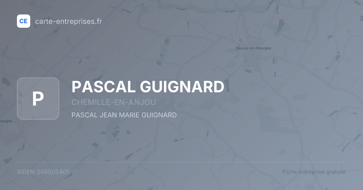 PASCAL GUIGNARD — 349005405 — fiche entreprise