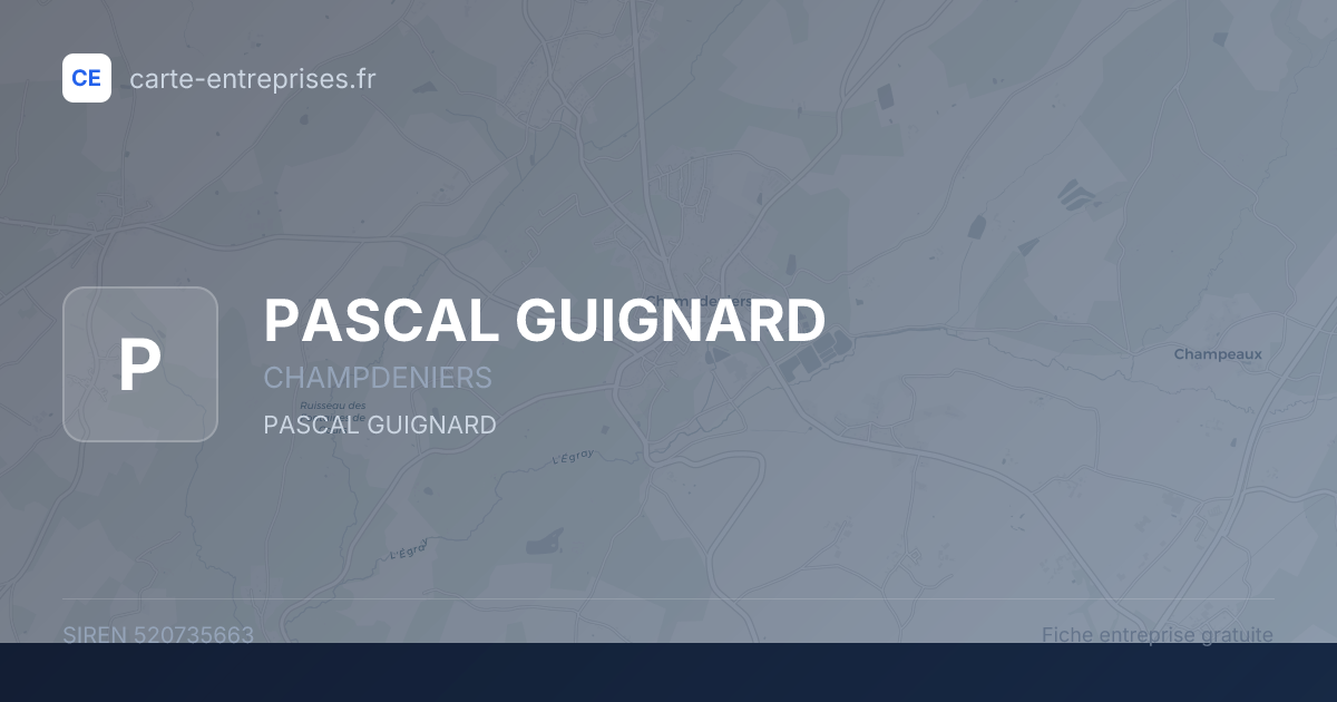 PASCAL GUIGNARD — 520735663 — fiche entreprise