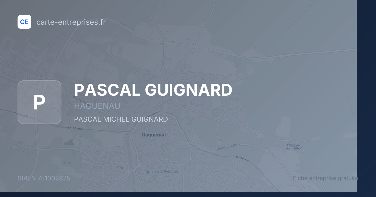 PASCAL GUIGNARD — 751002825 — fiche entreprise