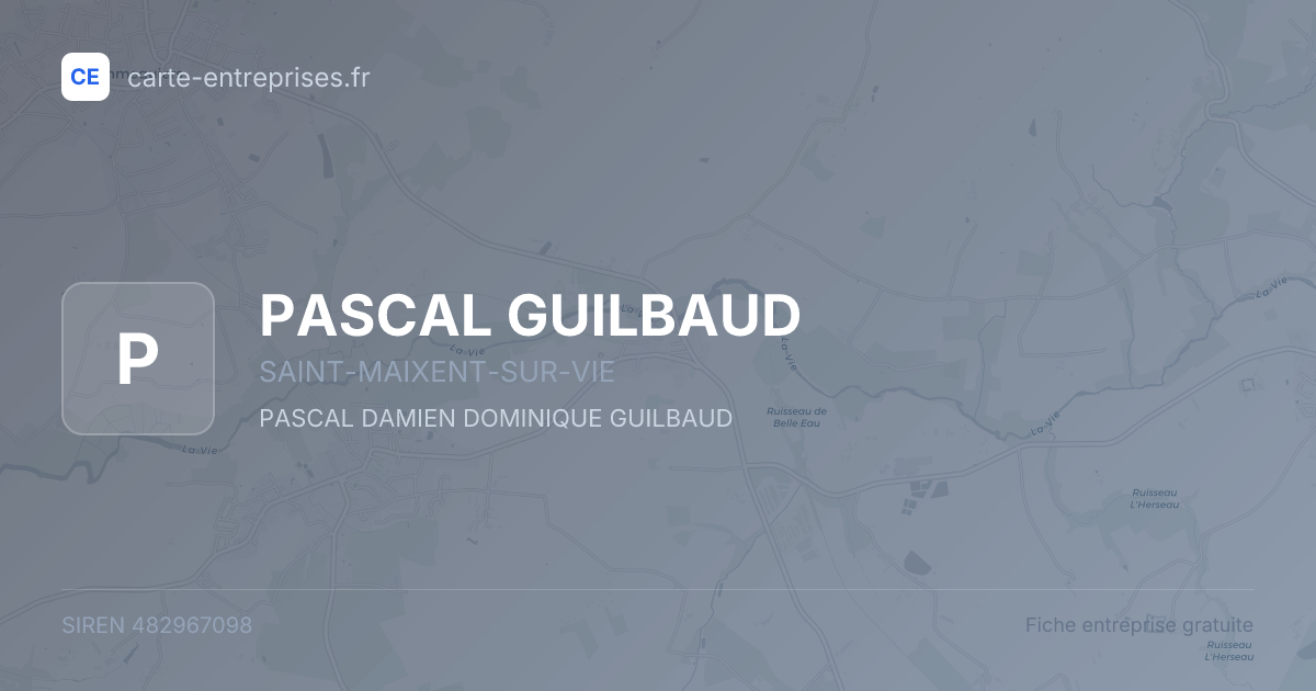 PASCAL GUILBAUD — 482967098 — fiche entreprise