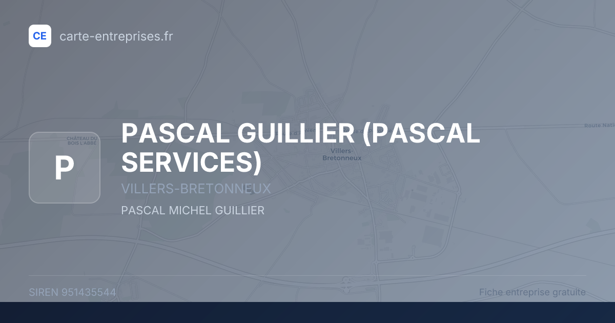 PASCAL GUILLIER (PASCAL SERVICES) — 951435544 — fiche entreprise