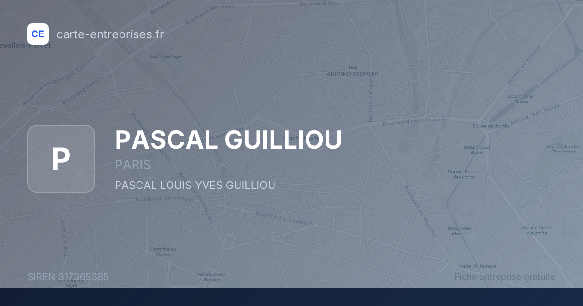 PASCAL GUILLIOU — 317365385 — fiche entreprise