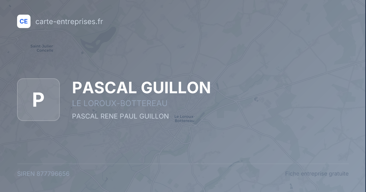 PASCAL GUILLON — 877796656 — fiche entreprise