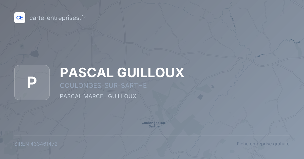 PASCAL GUILLOUX — 433461472 — fiche entreprise