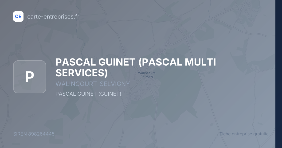 PASCAL GUINET (PASCAL MULTI SERVICES) — 898264445 — fiche entreprise