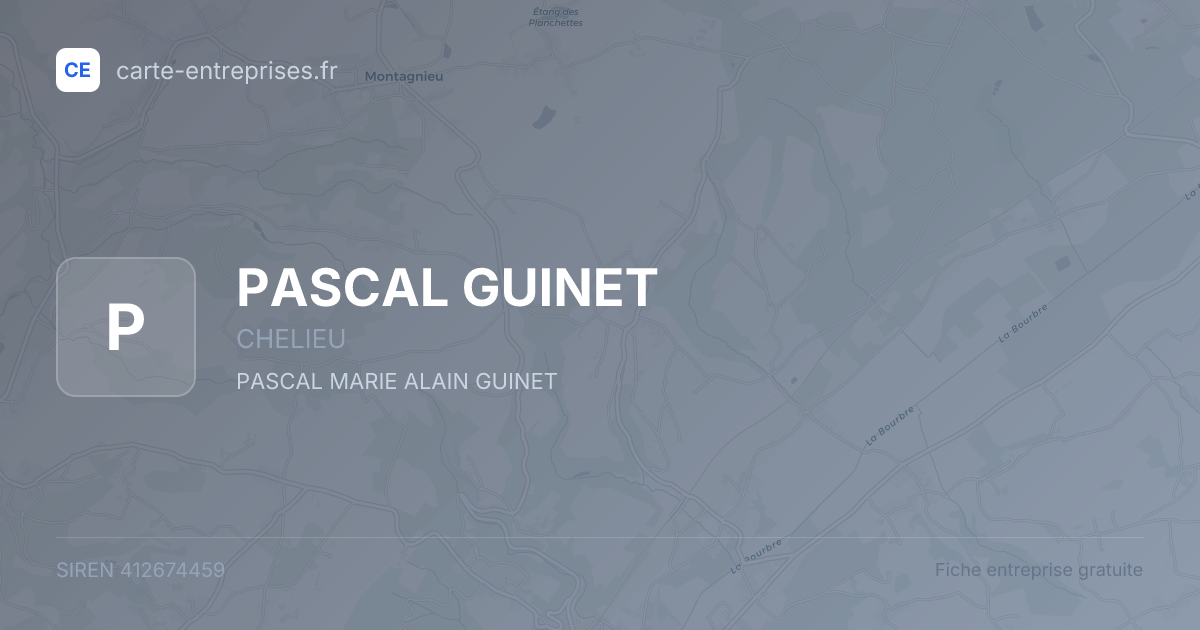 PASCAL GUINET — 412674459 — fiche entreprise