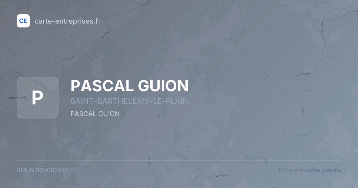 PASCAL GUION — 320062813 — fiche entreprise