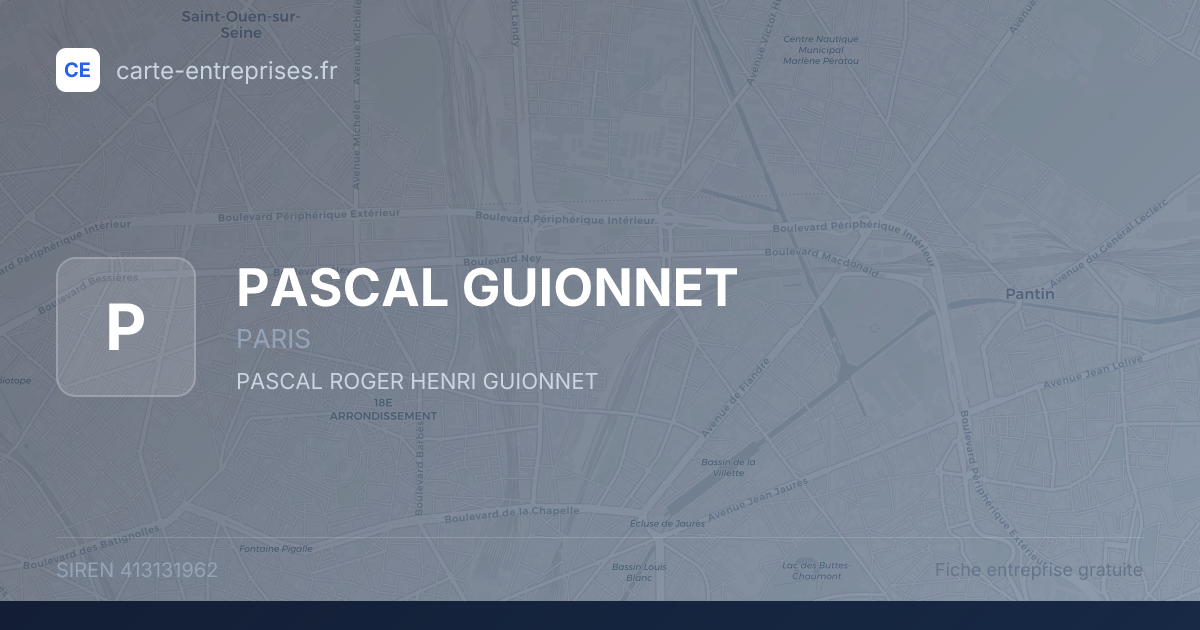 PASCAL GUIONNET — 413131962 — fiche entreprise