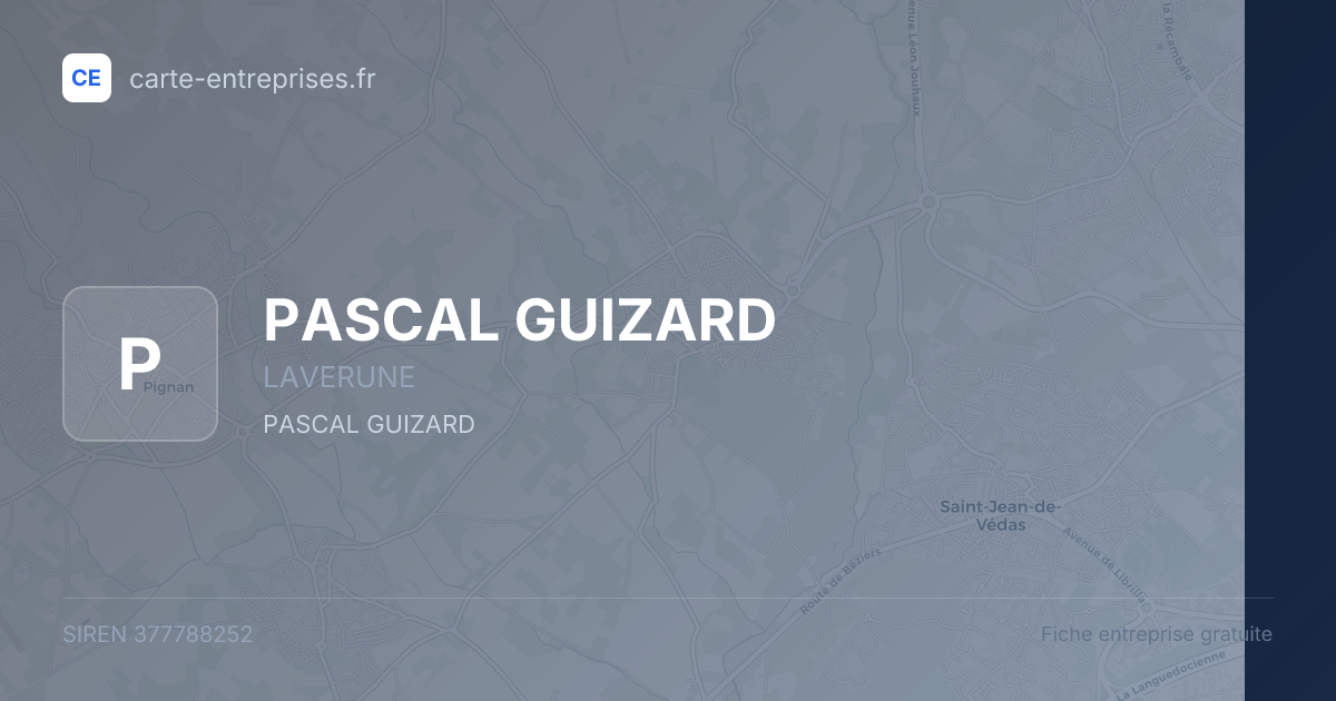 PASCAL GUIZARD — 377788252 — fiche entreprise