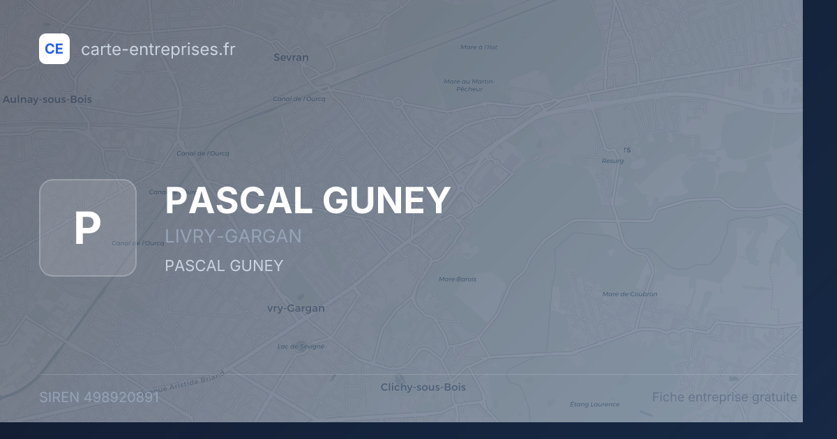 PASCAL GUNEY — 498920891 — fiche entreprise