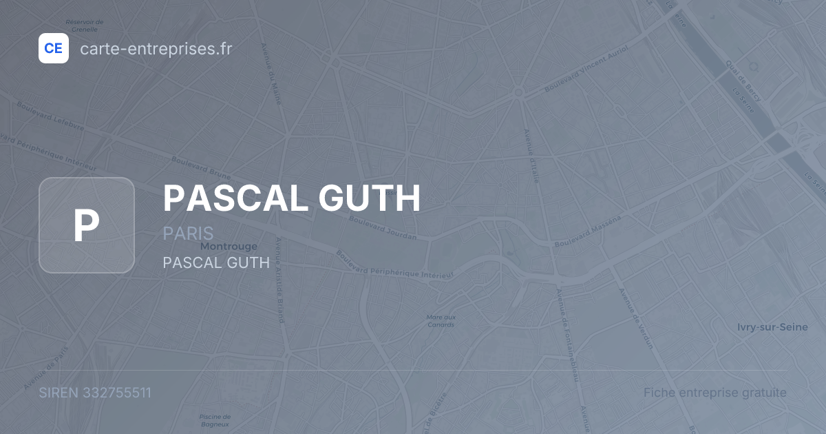 PASCAL GUTH — 332755511 — fiche entreprise