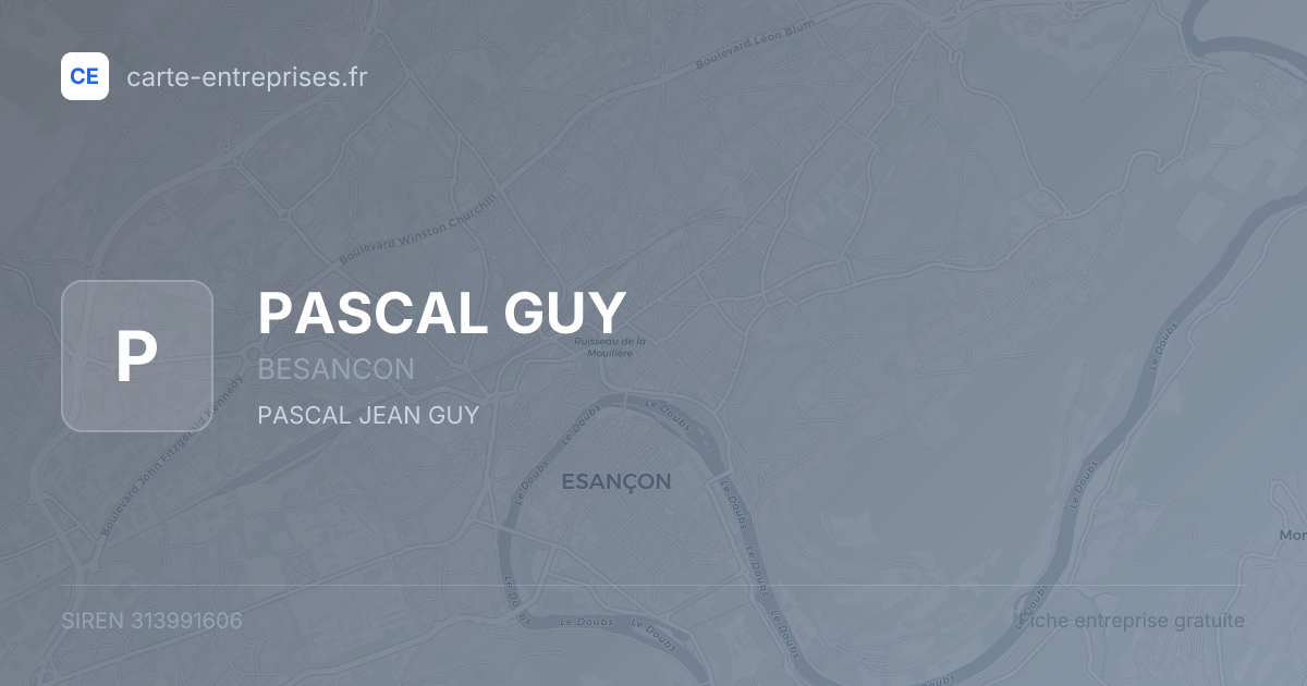 PASCAL GUY — 313991606 — fiche entreprise