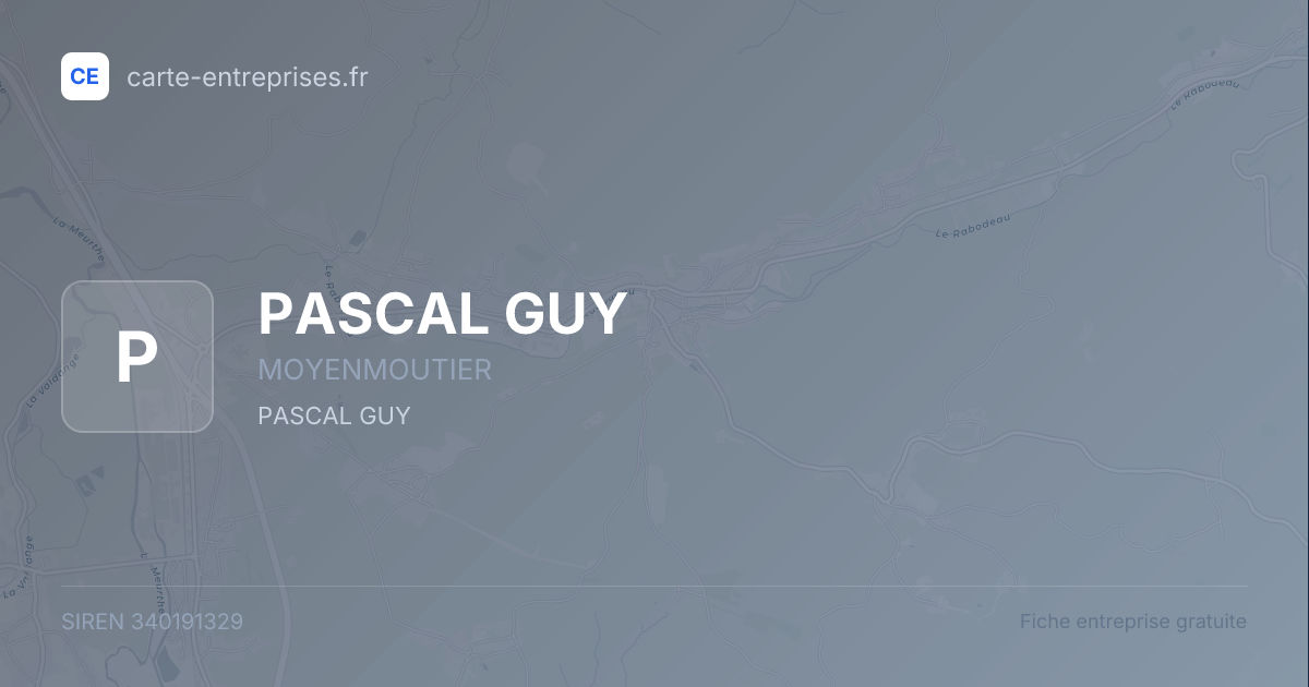 PASCAL GUY — 340191329 — fiche entreprise