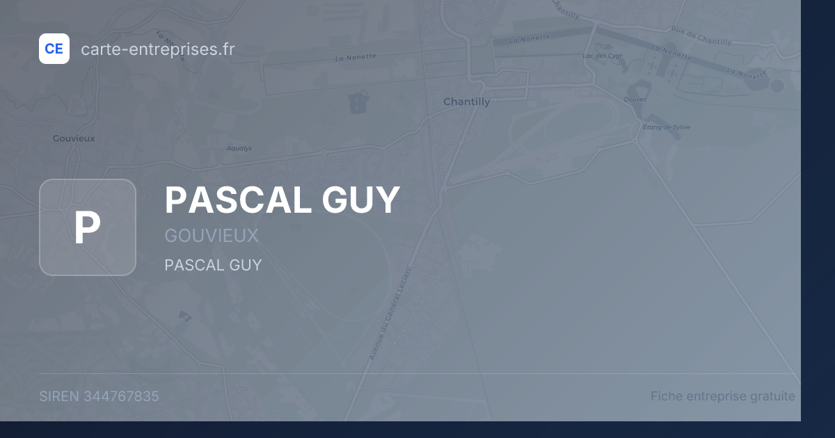 PASCAL GUY — 344767835 — fiche entreprise