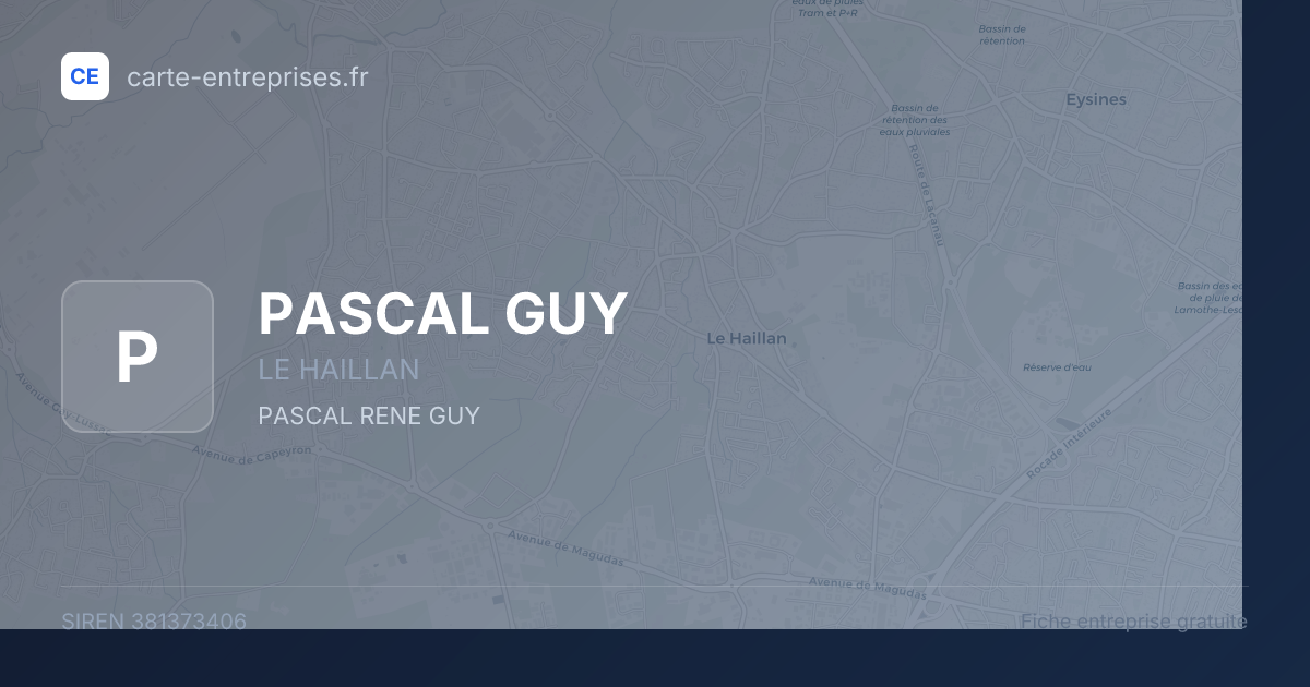 PASCAL GUY — 381373406 — fiche entreprise