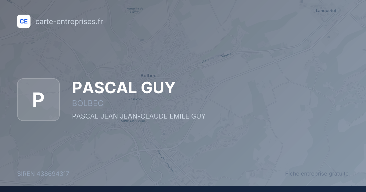 PASCAL GUY — 438694317 — fiche entreprise