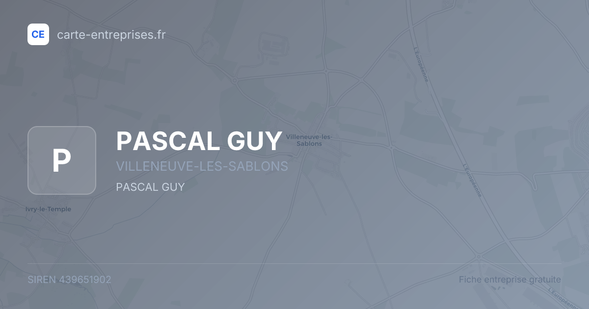 PASCAL GUY — 439651902 — fiche entreprise