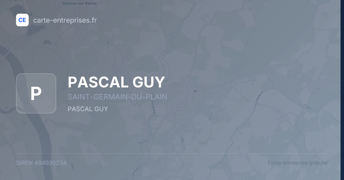 PASCAL GUY — 484935234 — fiche entreprise