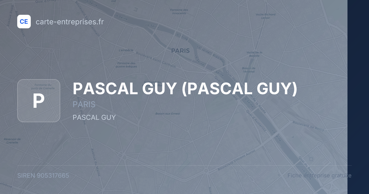 PASCAL GUY — 905317665 — fiche entreprise