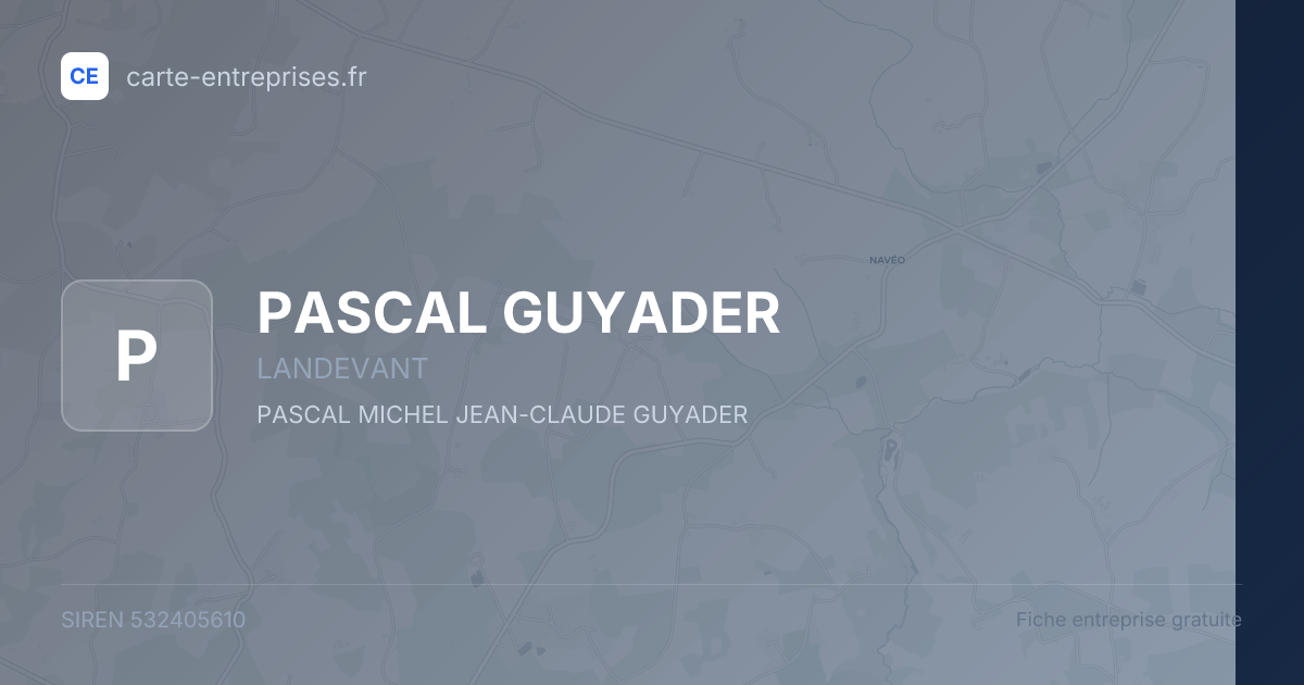 PASCAL GUYADER — 532405610 — fiche entreprise
