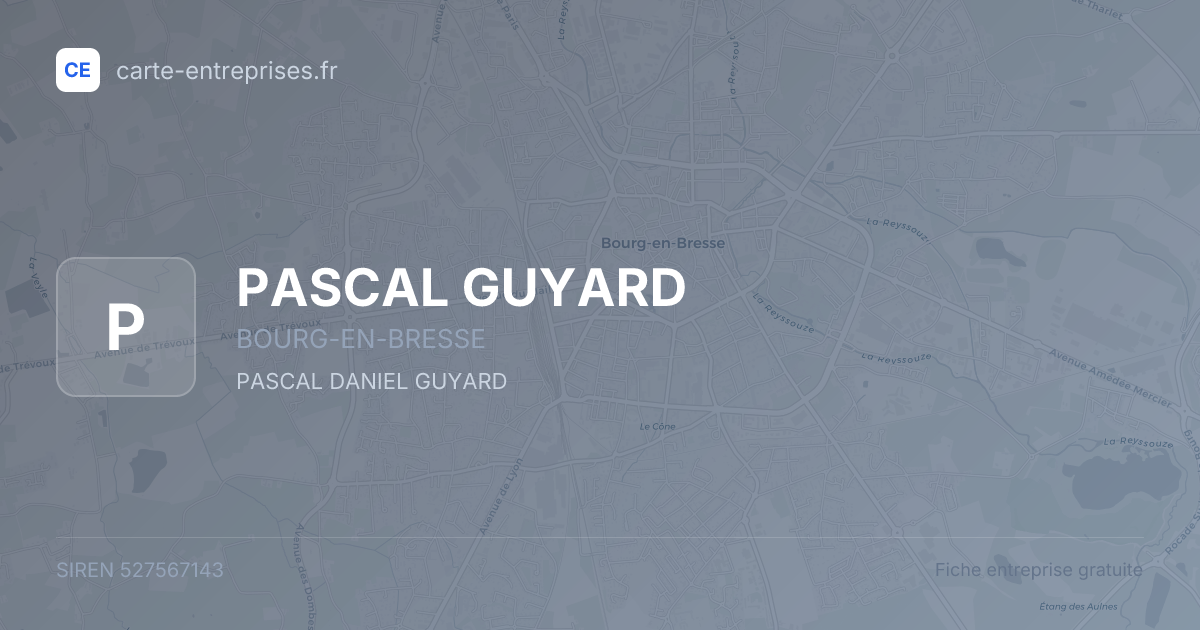 PASCAL GUYARD — 527567143 — fiche entreprise
