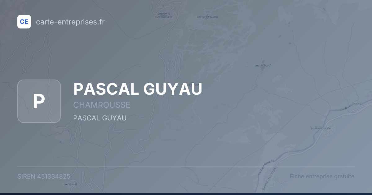 PASCAL GUYAU — 451334825 — fiche entreprise