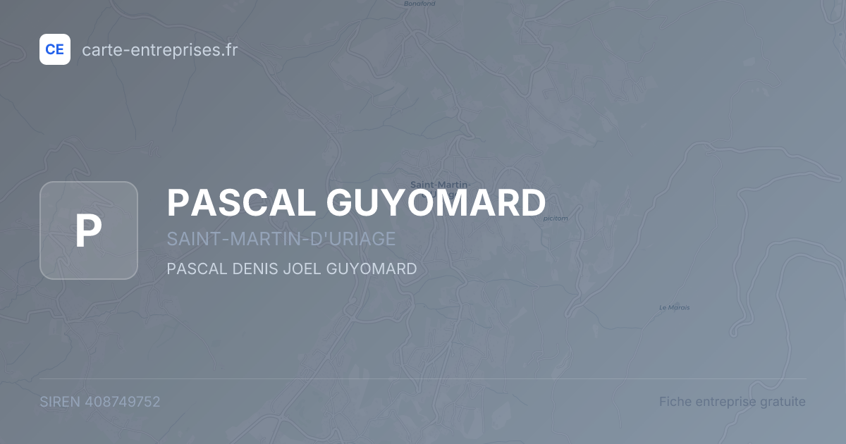 PASCAL GUYOMARD — 408749752 — fiche entreprise
