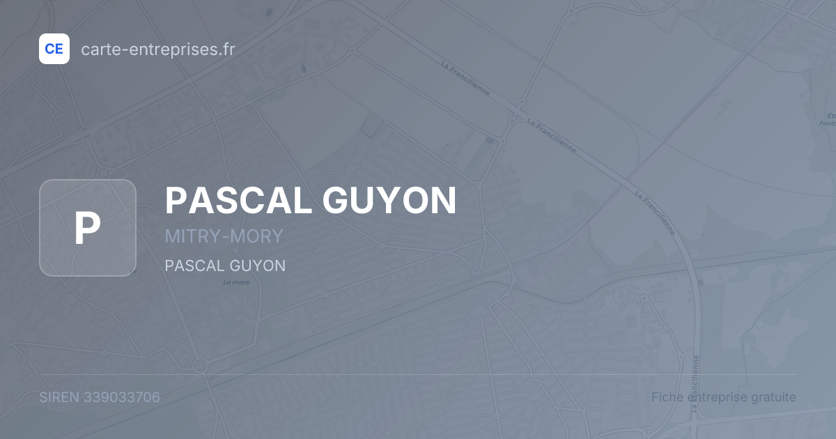 PASCAL GUYON — 339033706 — fiche entreprise