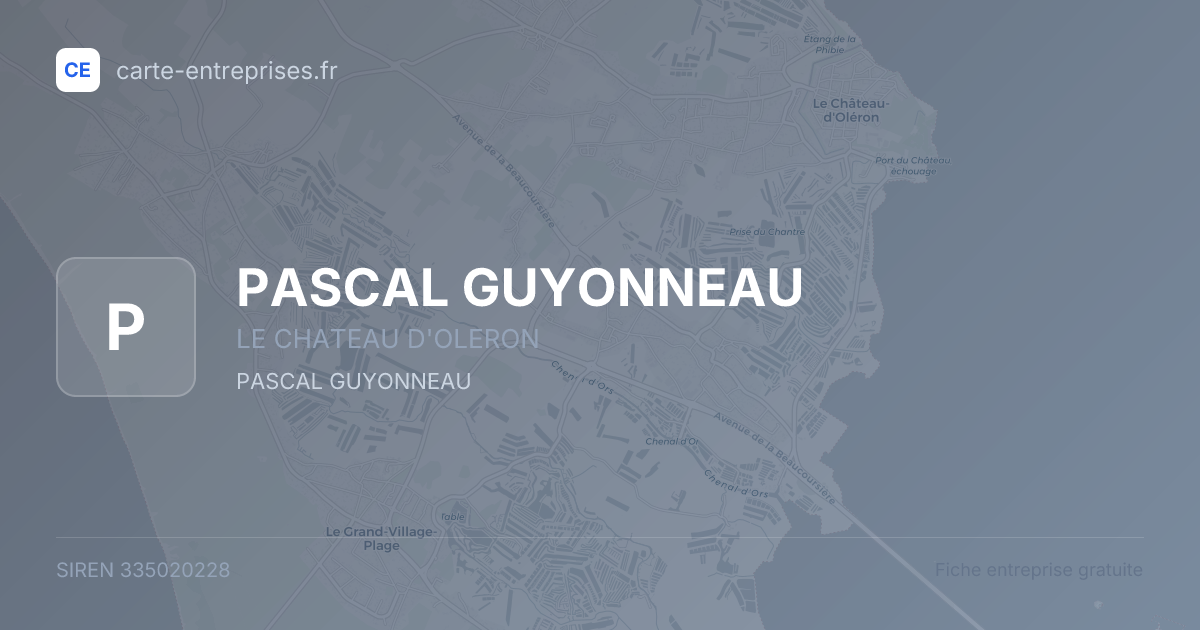 PASCAL GUYONNEAU — 335020228 — fiche entreprise